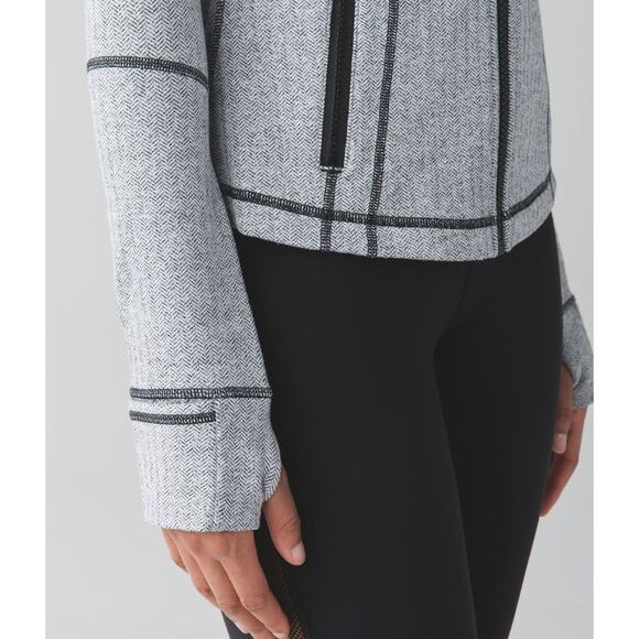 LULULEMON Define Jacket Heathered Herringbone Black White 4 - Picture 12 of 13